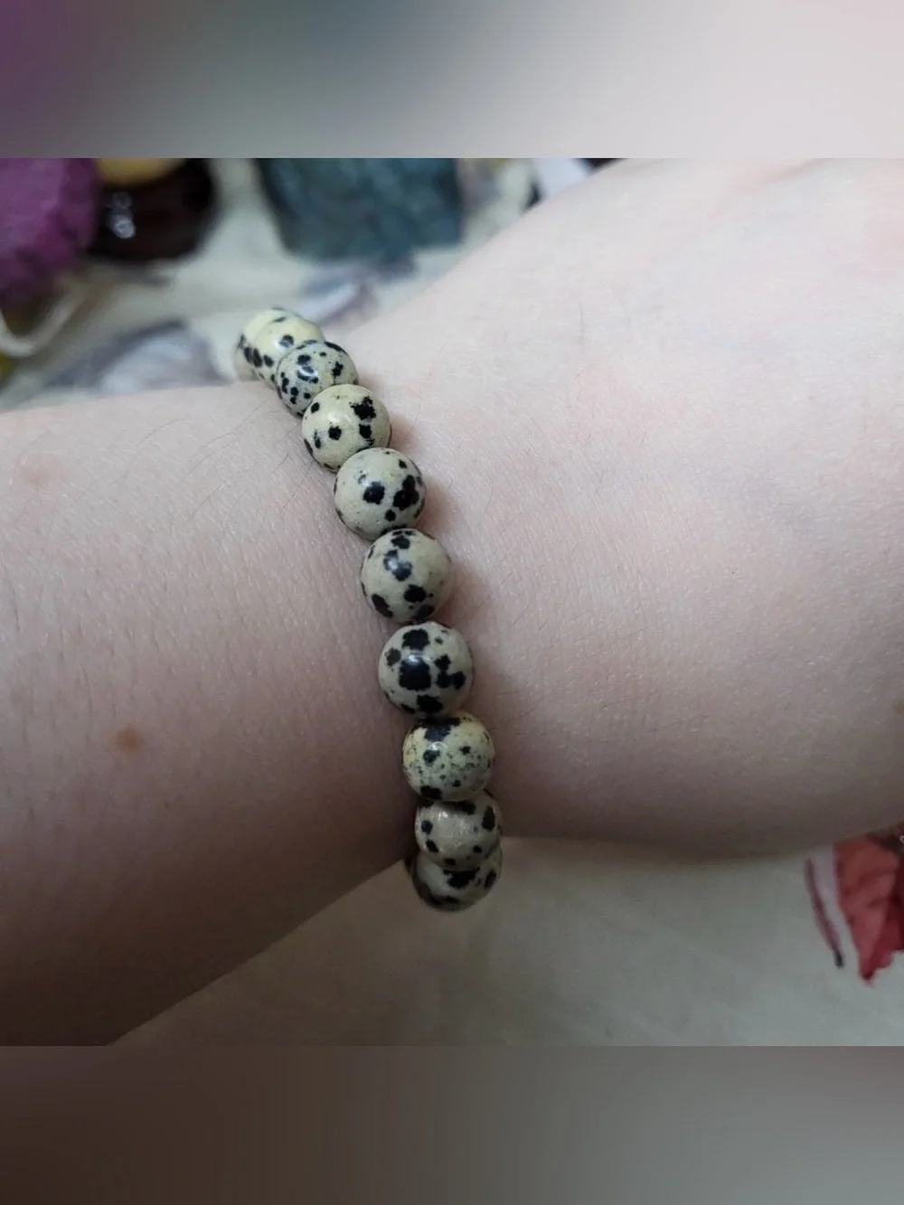 Dalmatian Jasper Beaded Bracelet